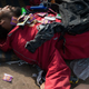 An alleged crack addict sleeps at a "crackland" near Parque Uniao in Rio de Janeiro (Christophe Simon/AFP/Getty Images)